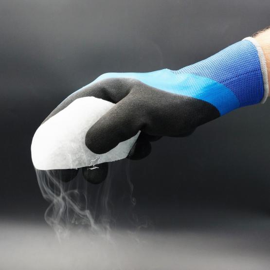 6 Paar Winter Arbeitshandschuhe "Absolut Cool", Latex, blau/schwarz