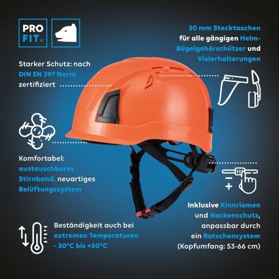Schutzhelm "Pro Cap D!-Rock" orange
