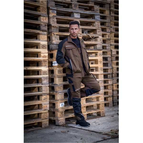 Latzhose mit Knietaschen Leibwächter Flex Line Braun