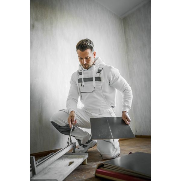 Latzhose mit Knietaschen Leibwächter Flex Line Weiß