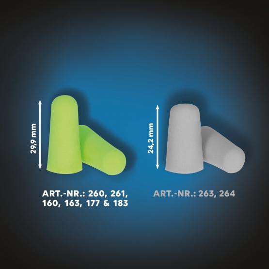 Gehörschutzstöpsel "Prosoft 39", grün, Kordel paarweise, SNR 39 dB, 200 Paar/Box