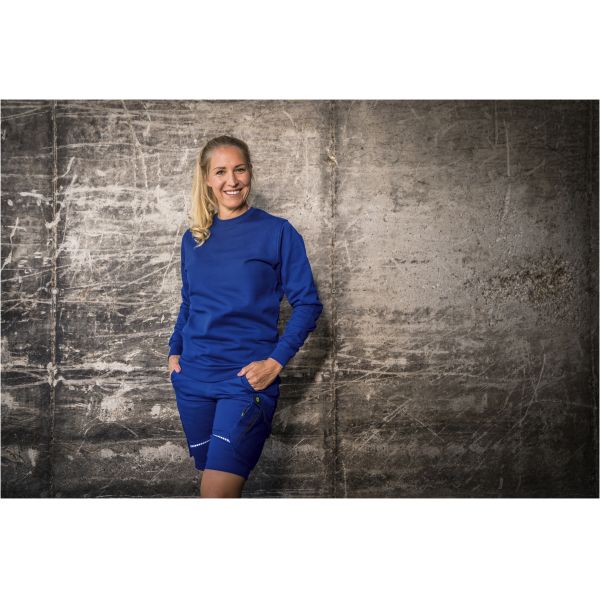 Rundhals Pullover Sweater Blau Unisex