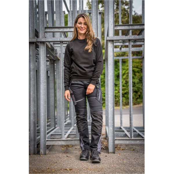 Rundhals Pullover Sweater Schwarz Unisex