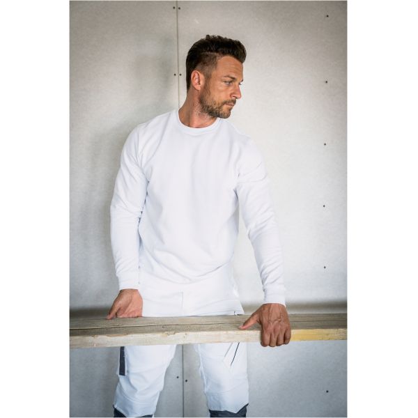 Rundhals Pullover Sweater Weiß Unisex