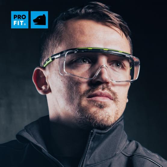 Schutzbrille "Kubik", für Brillenträger, klar, beschlagfrei