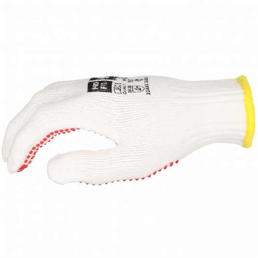 6 Paar Hitzeschutzhandschuh "Dot therm", doppelstrick, weiß, Noppen