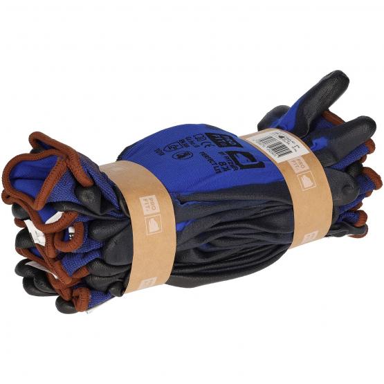 12 Paar PU Handschuh "Perfect Lite", blau/schwarz, Touch-screen