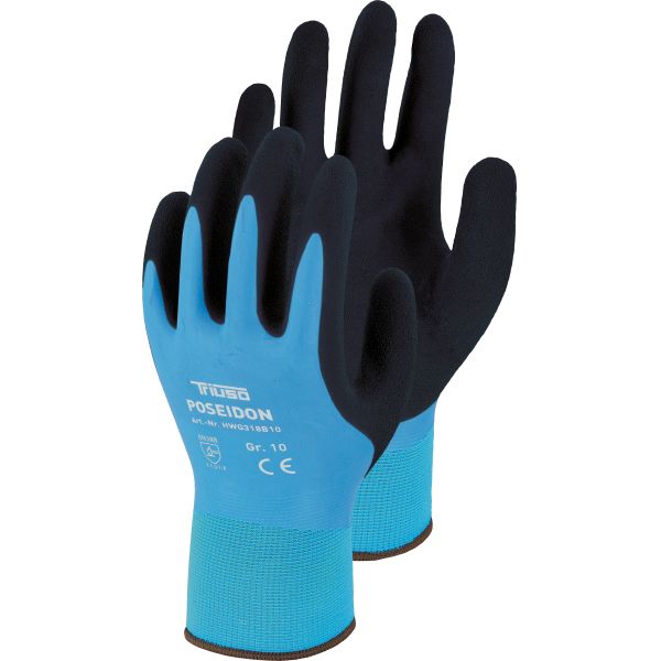 1 Paar Poseidon, Nylon-Handschuh mit Latex-Beschichtung