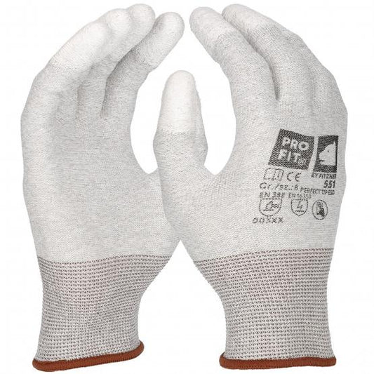 12 Paar ESD Handschuh "Perfect tip esd" Fingerkuppen PU beschichtet