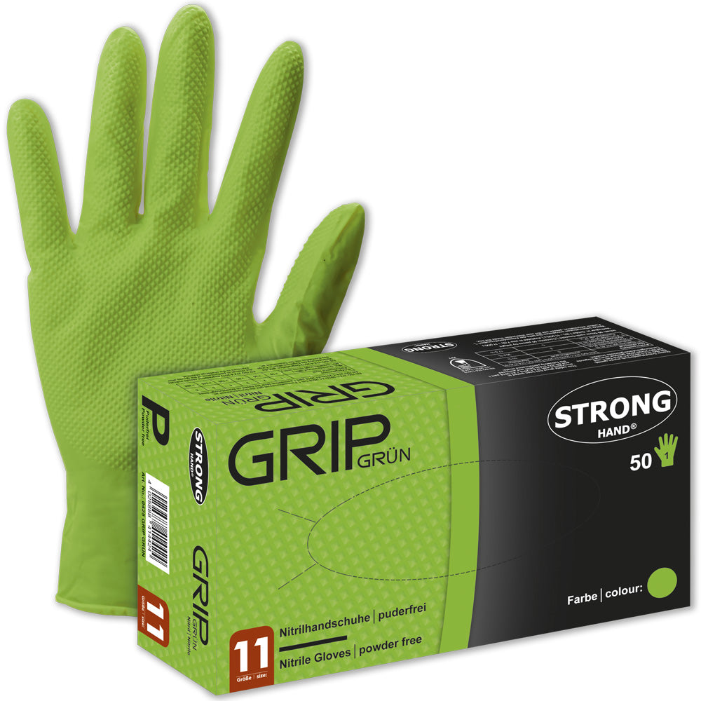 Nitril Einweghandschuhe *GRIP GRÜN* STRONGHAND®