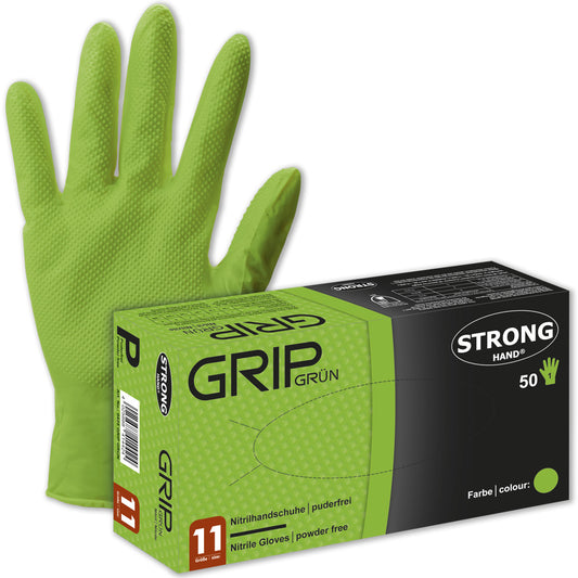 Nitril Einweghandschuhe *GRIP GRÜN* STRONGHAND®