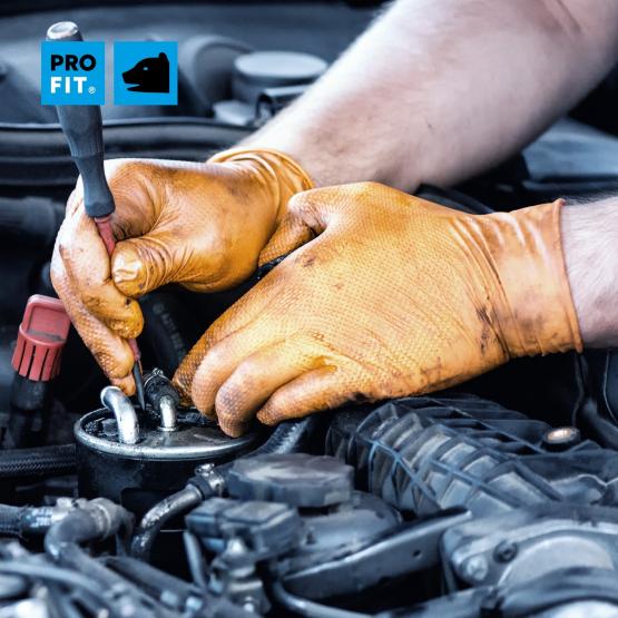 Nitril Einweghandschuhe, DIAMANT, 24 cm, Orange, 50 St.