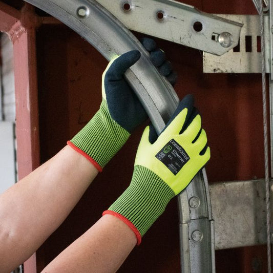 1 Paar Comfort, Polyester-Handschuh mit Latex-Beschichtung