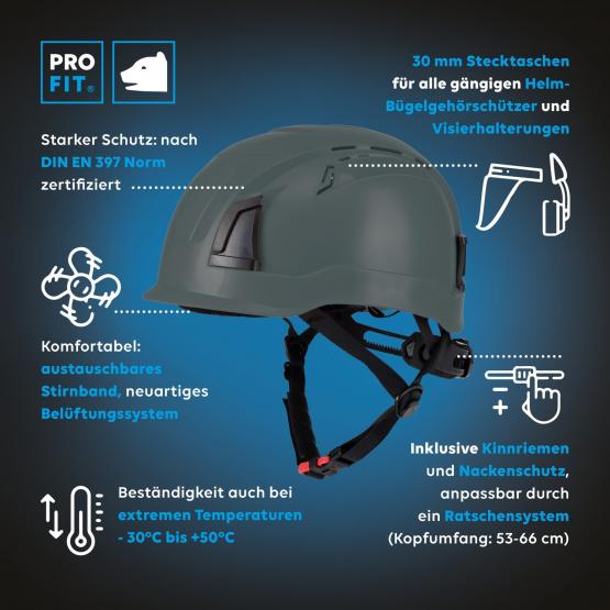Schutzhelm "Pro Cap D!-Rock" anthrazit
