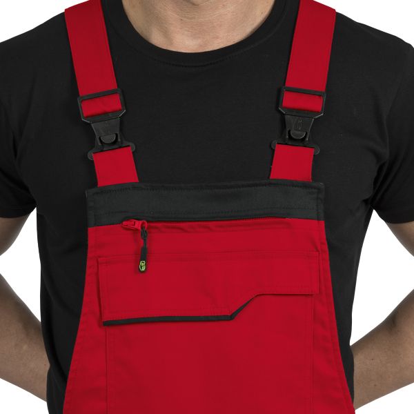 Latzhose mit Knietaschen Leibwächter Flex Line Rot