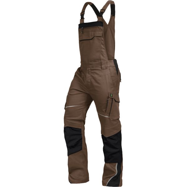 Latzhose mit Knietaschen Leibwächter Flex Line Braun