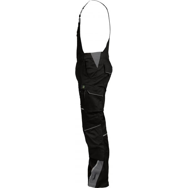 Latzhose mit Knietaschen Leibwächter Flex Line Schwarz