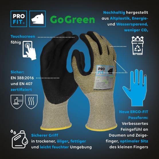 12 Paar Nitril Handschuhe "Go Green", Nitrilschaum, recycelter Liner