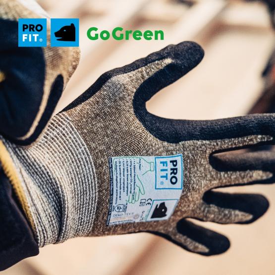12 Paar Nitril Handschuhe "Go Green", Nitrilschaum, recycelter Liner