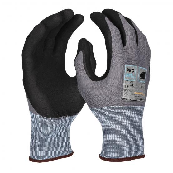 12 Paar Nitril Handschuhe "Extra", Nitrilschaum, grau/schwarz