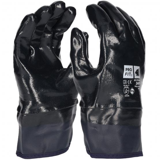 12 Paar Nitril Handschuhe, "ozean plus", blau, vollgetaucht, Stulpe