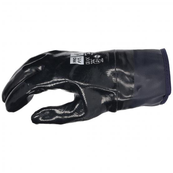 12 Paar Nitril Handschuhe, "ozean plus", blau, vollgetaucht, Stulpe