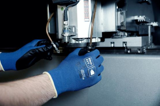 12 Paar Polymer-p Montagehandschuh, "Prime", blau/schwarz