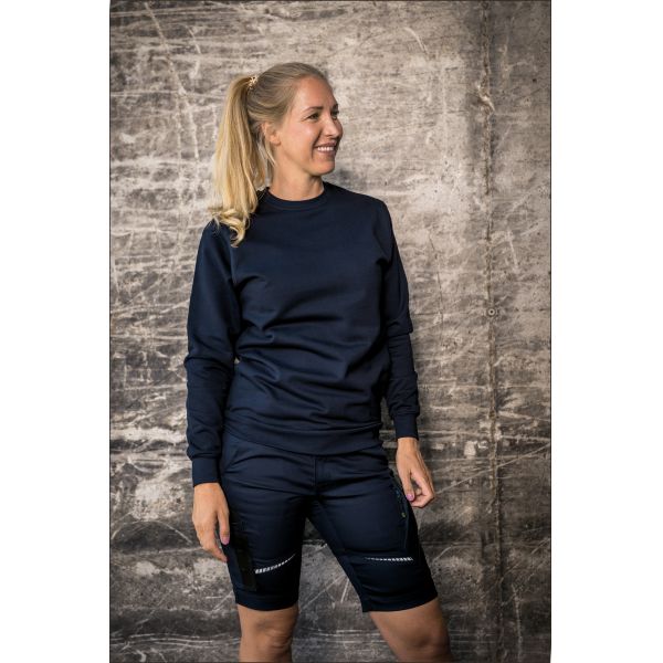 Rundhals Pullover Sweater Dunkelblau Unisex