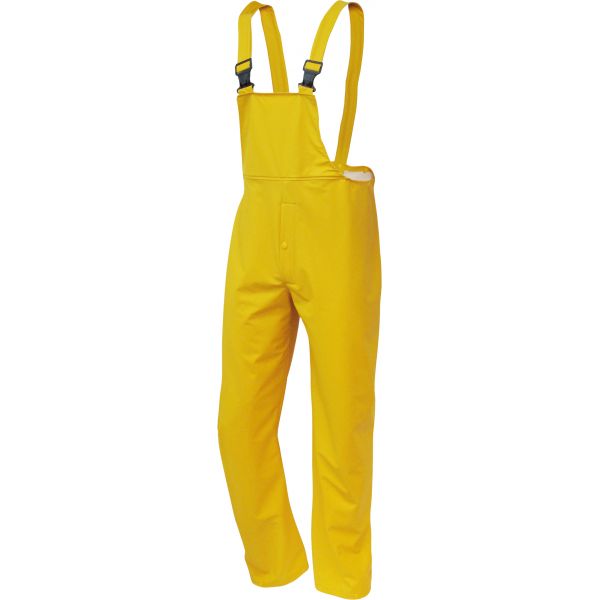 Regenhose Latzhose Gelb PU-Stretch-Regen-Latzhose