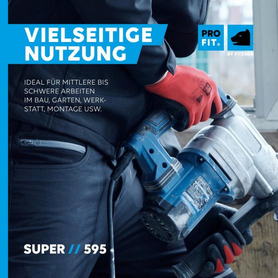 12 Paar Latex Handschuh, "Super", rot/schwarz, Strickbund