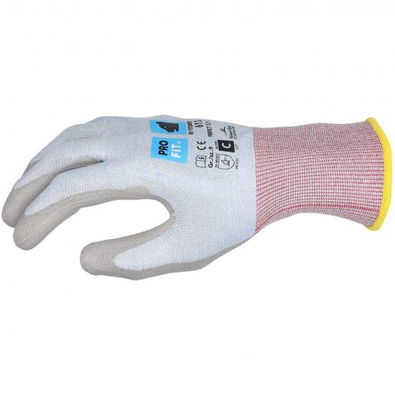12 Paar PU Schnittschutzhandschuh "Perfect Cut C", hellblau/grau