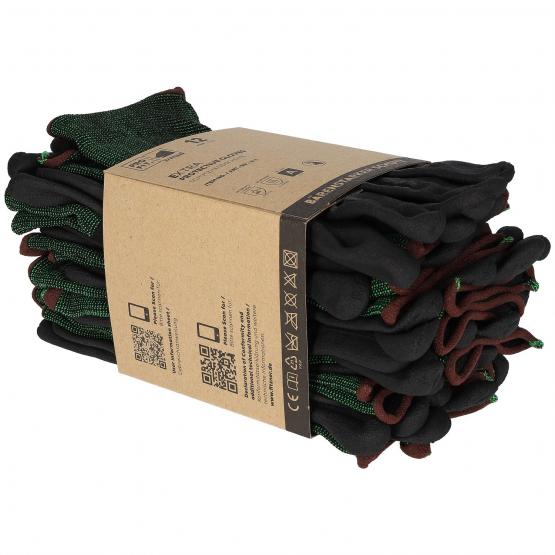 12 Paar Nitril Handschuhe "Extra", Nitrilschaum, schwarz/schwarz