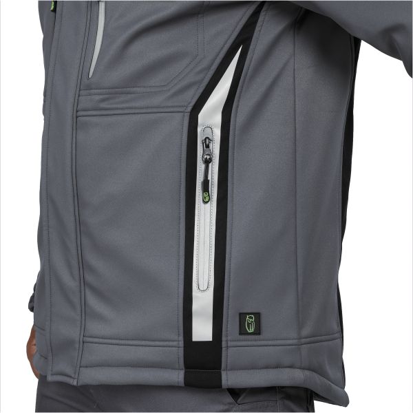 Winter-Softshelljacke Grau/Schwarz