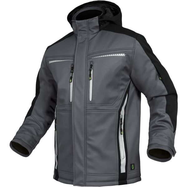Winter-Softshelljacke Grau/Schwarz