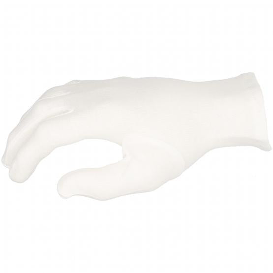 12 Paar Baumwoll-Trikot-Handschuh, reinweiß, Schichtel, schwere Qualität, gesäumt