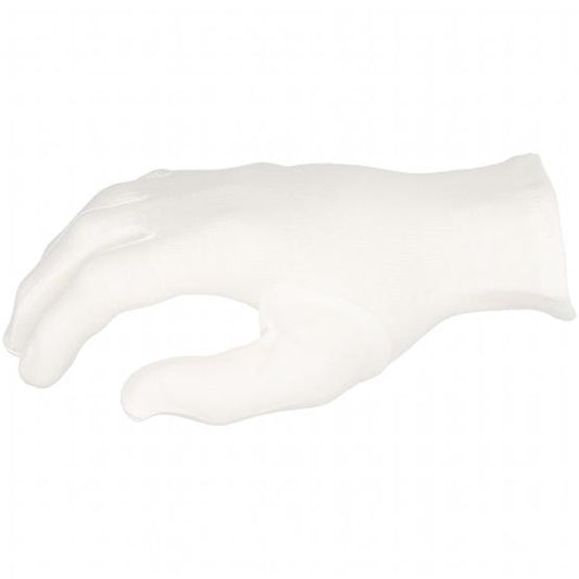 12 Paar Baumwoll-Trikot-Handschuh, reinweiß, Schichtel, schwere Qualität, gesäumt