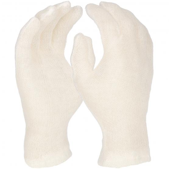 12 Paar Baumwollhandschuhe, Trikot, natur, Standard, gesäumt